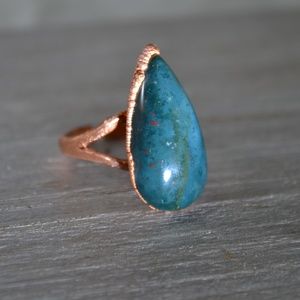 TVD Bloodstone Copper Electroform Ring